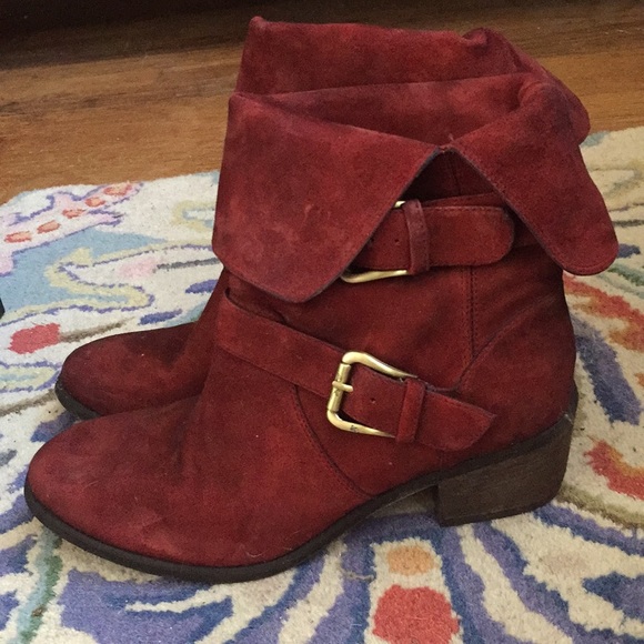 Donald J. Pliner Ox Blood Brushed Suede Boots - Picture 3 of 5
